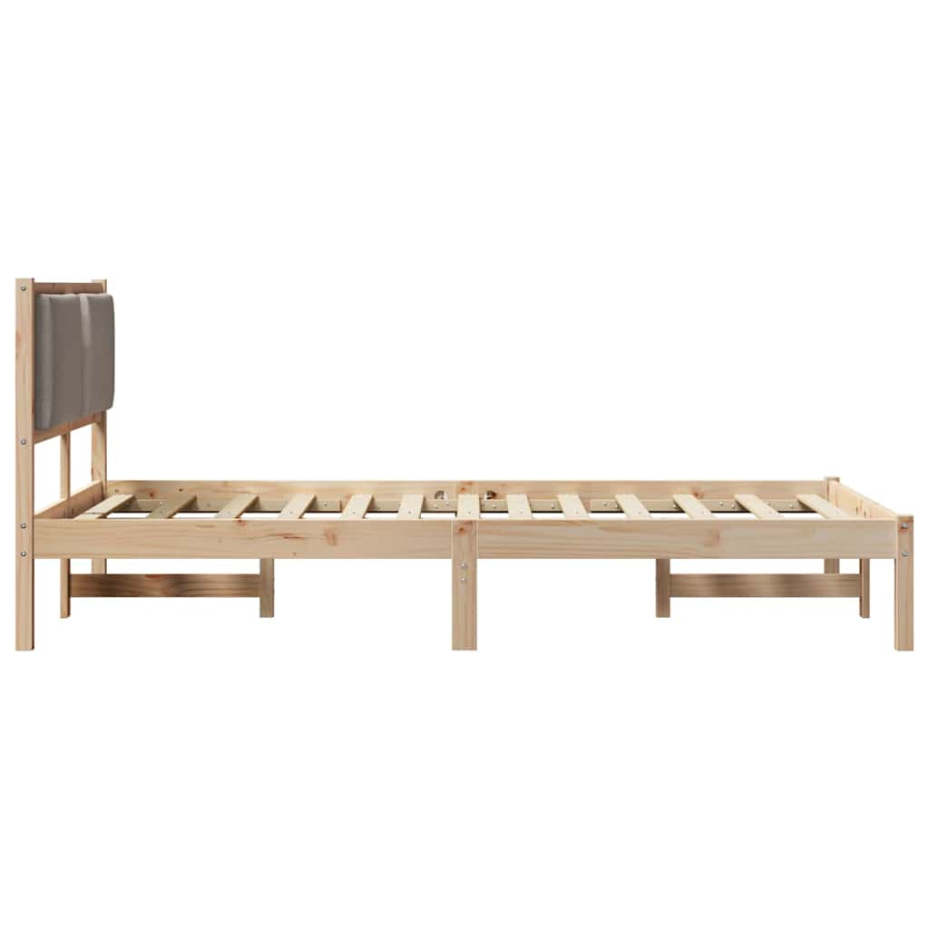 Ágykeret fejtámlával Tópszínű 120 x 200 cm Tömör fenyőfa