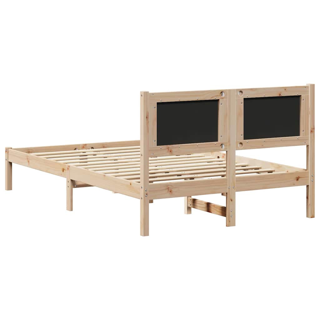 Ágykeret fejtámlával Tópszínű 120 x 200 cm Tömör fenyőfa