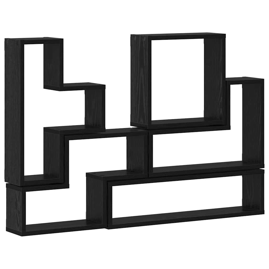 Fal Cube polcokkal Egyéb Musta tammi 96 x 12 x 64 cm Faanyag