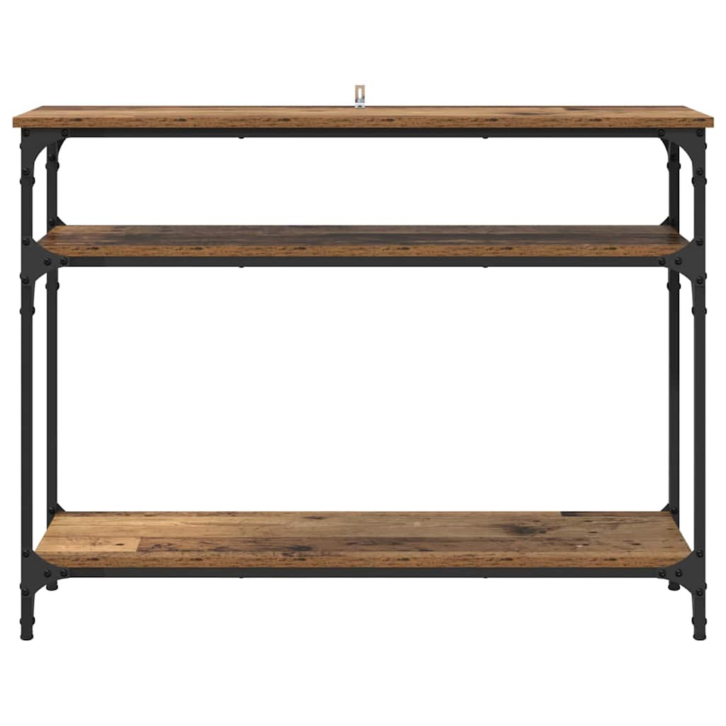 Konzolasztal polcokkal Öreg fa 100 x 29 x 75 cm Faanyag