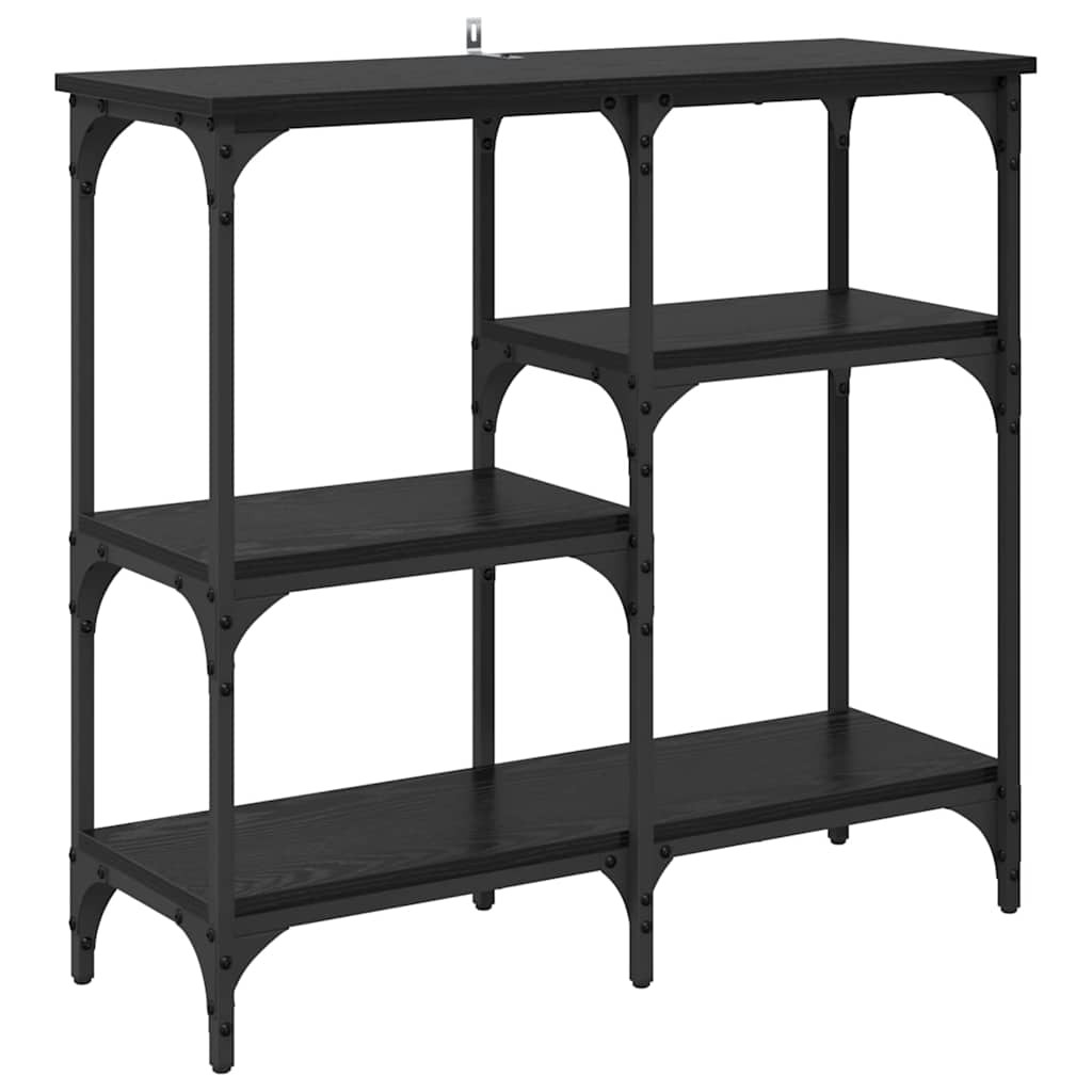polcokkal tárolóval Musta tammi 80 x 29 x 75 cm Faanyag