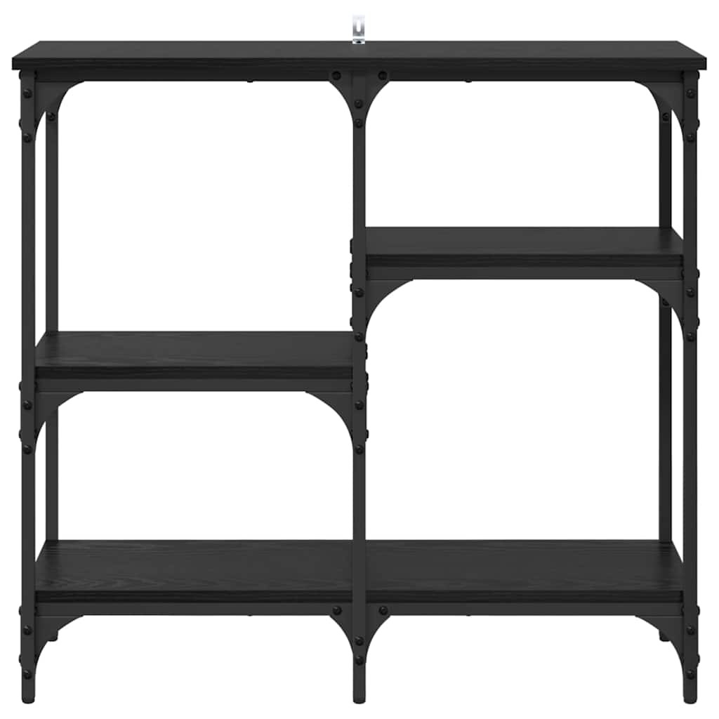 polcokkal tárolóval Musta tammi 80 x 29 x 75 cm Faanyag
