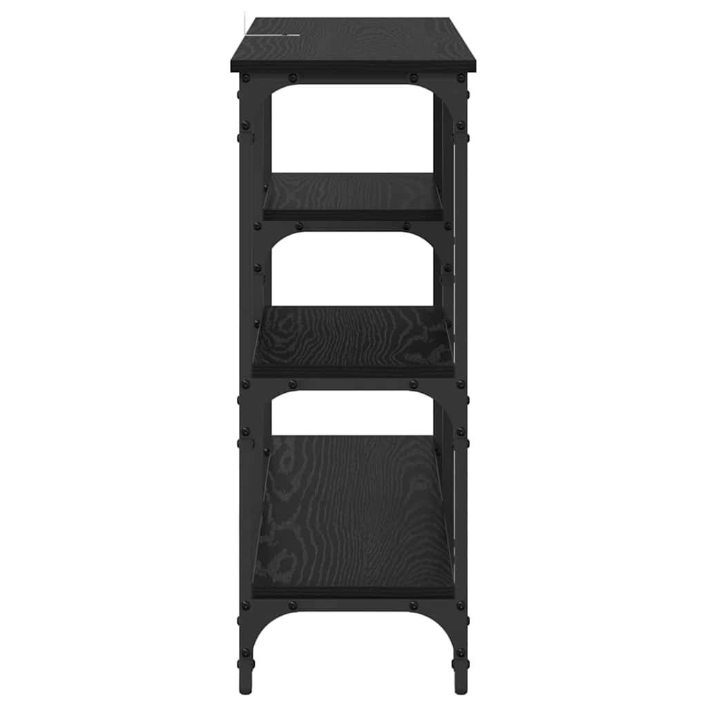 polcokkal tárolóval Musta tammi 80 x 29 x 75 cm Faanyag