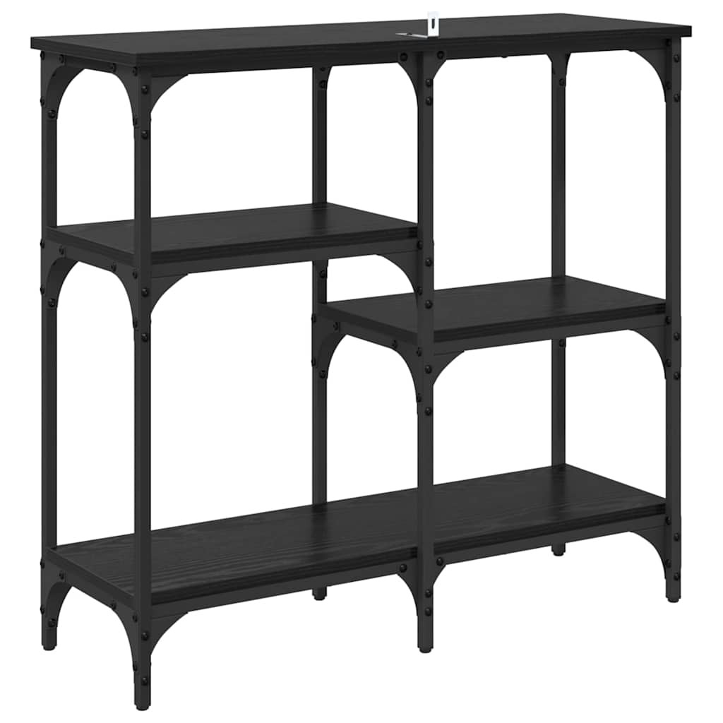 polcokkal tárolóval Musta tammi 80 x 29 x 75 cm Faanyag