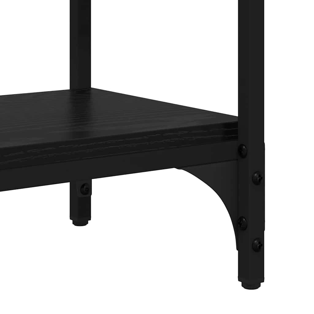polcokkal tárolóval Musta tammi 80 x 29 x 75 cm Faanyag