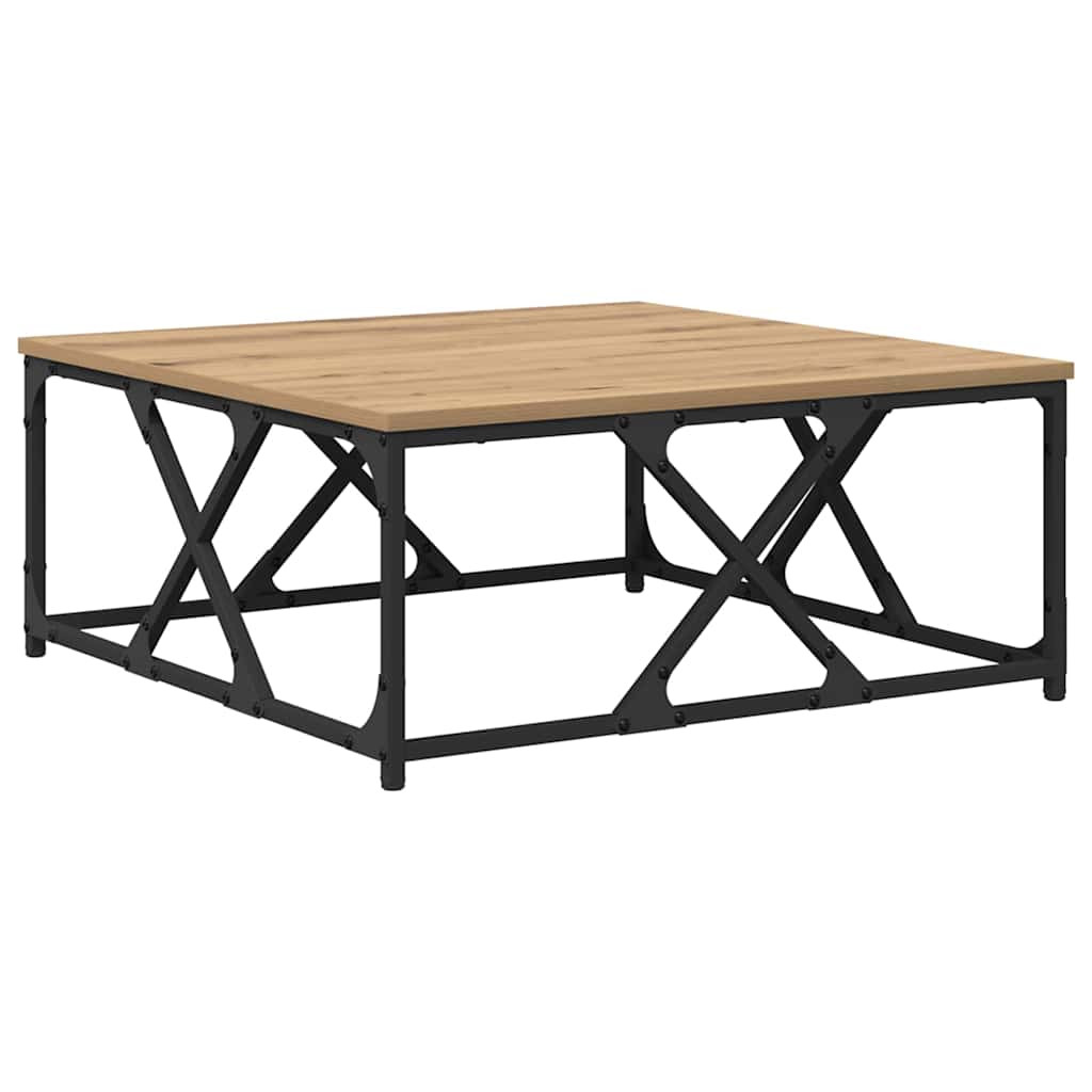 Dohányzóasztal kézműves tölgy 70 x 70 x 30 cm Faanyag