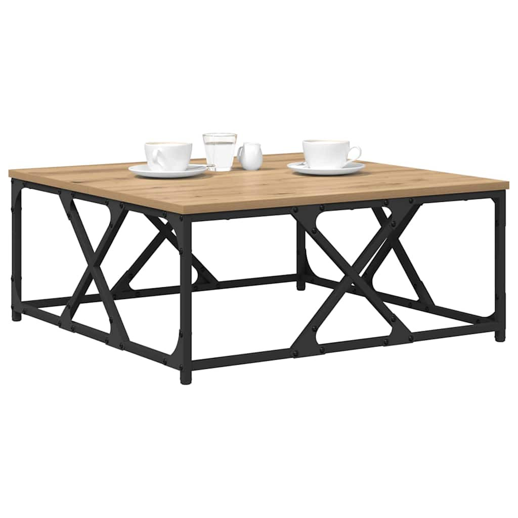 Dohányzóasztal kézműves tölgy 70 x 70 x 30 cm Faanyag