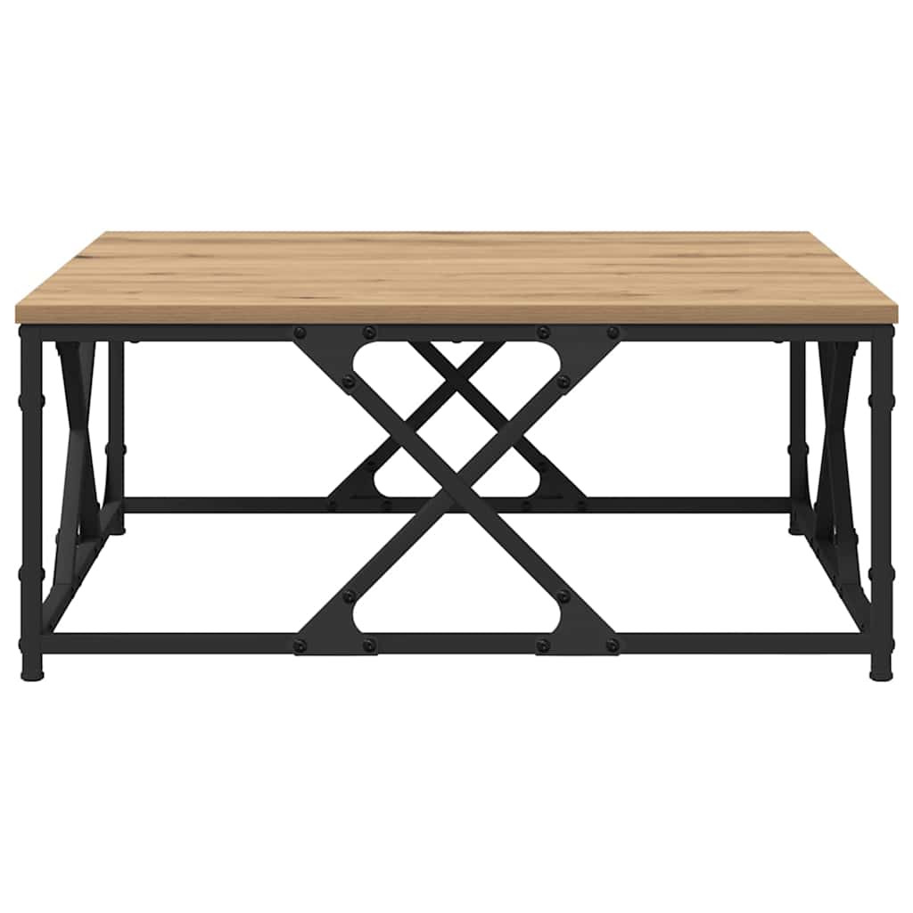Dohányzóasztal kézműves tölgy 70 x 70 x 30 cm Faanyag