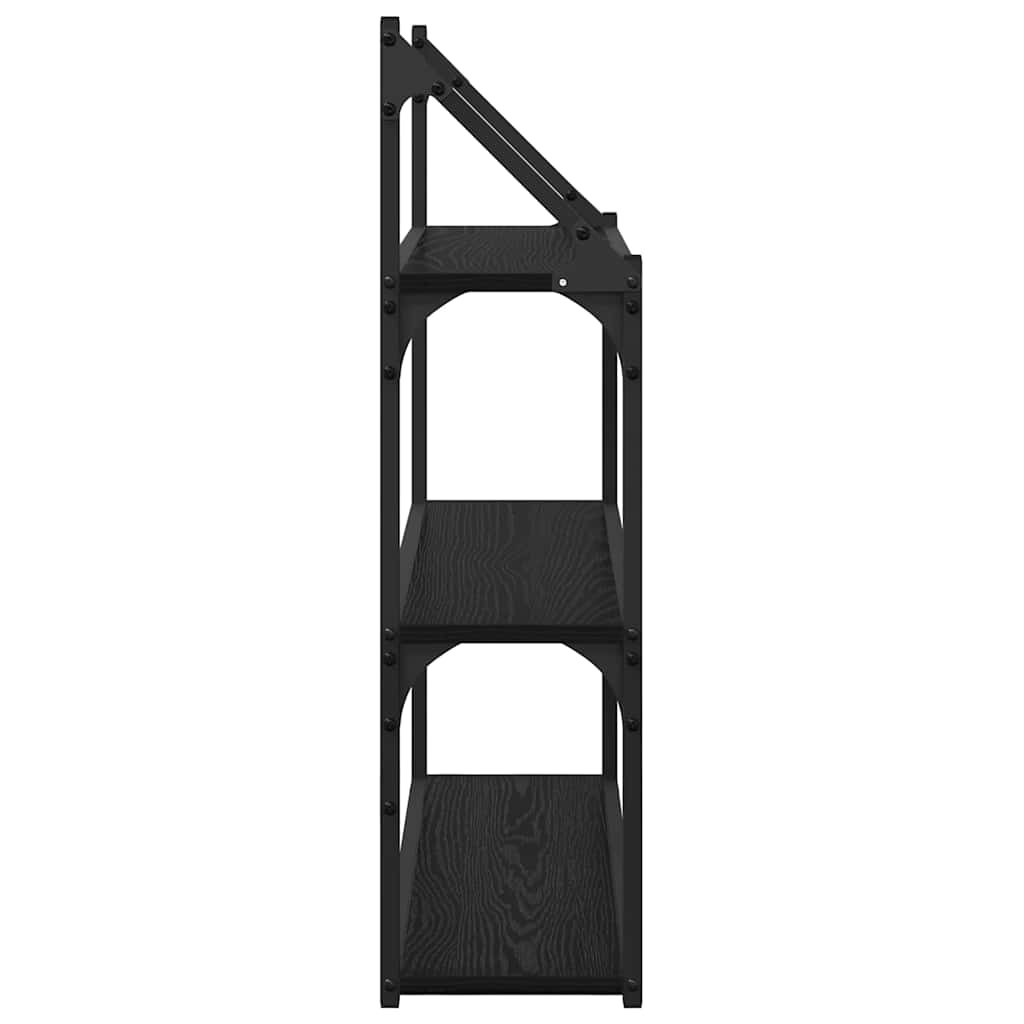Falpolc polcokkal Fekete tölgy 60 x 21 x 78,5 cm Faanyag