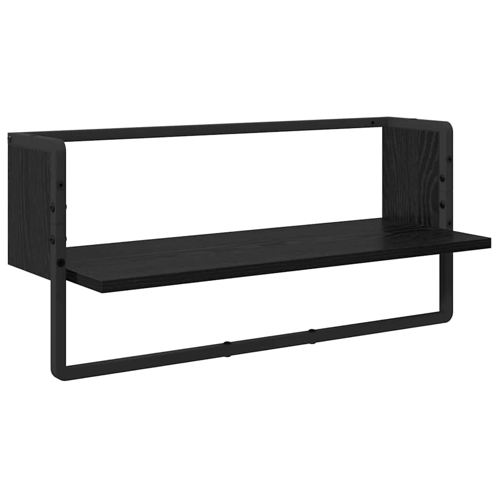 Fali polc készlet 4 pcs Fekete tölgy 65 x 25 x 30 cm Faanyag