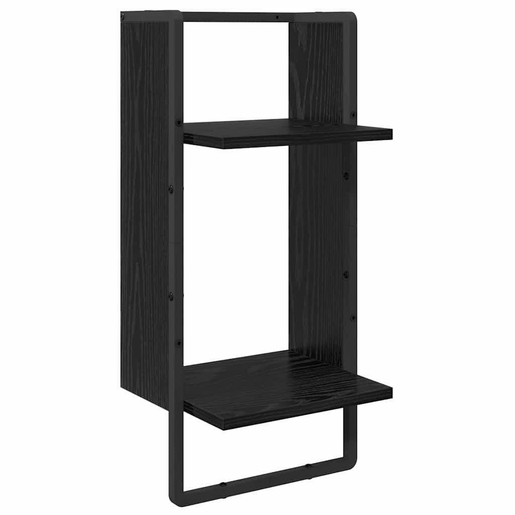 Fali polc készlet 4 pcs Fekete tölgy 65 x 25 x 30 cm Faanyag