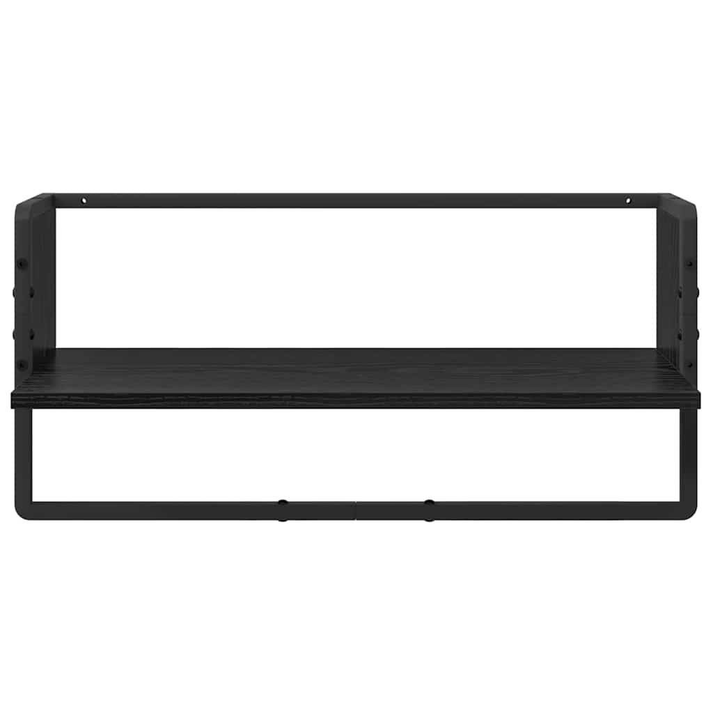 Fali polc készlet 4 pcs Fekete tölgy 65 x 25 x 30 cm Faanyag