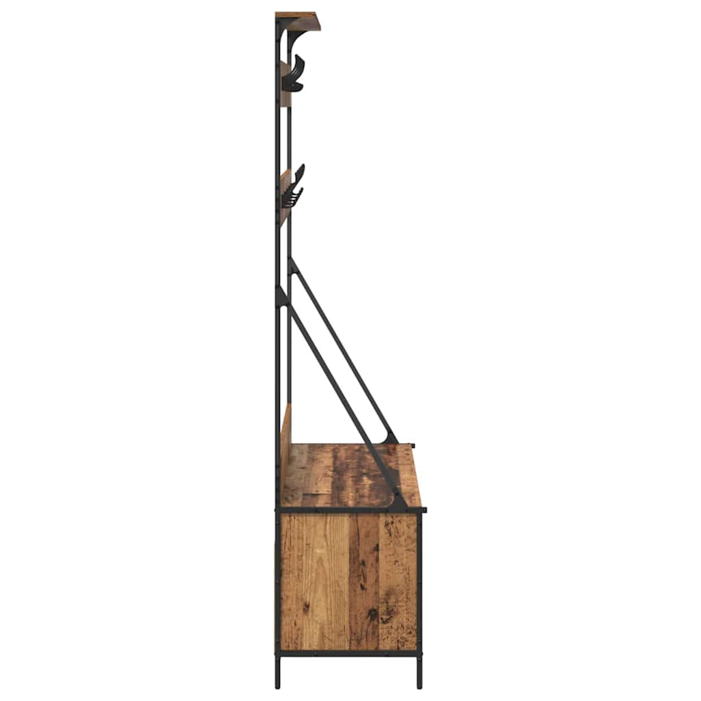 Ruhafogó polcokkal tárolóval Öreg fa 100 x 41 x 184 cm Faanyag