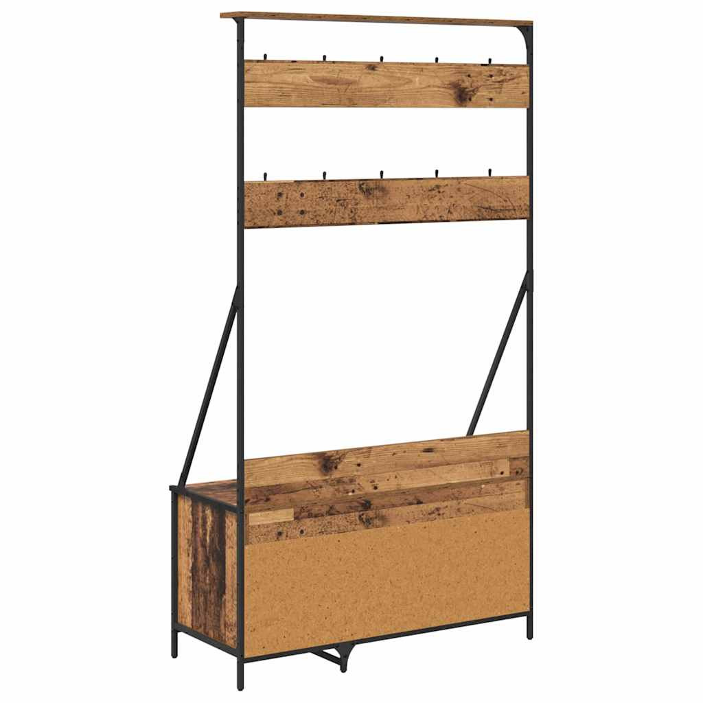 Ruhafogó polcokkal tárolóval Öreg fa 100 x 41 x 184 cm Faanyag