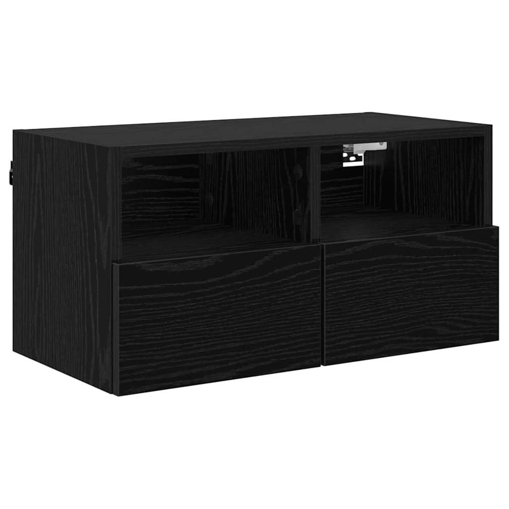 TV Fali Szekrény Fekete tölgy 60 x 30 x 30 cm Faanyag