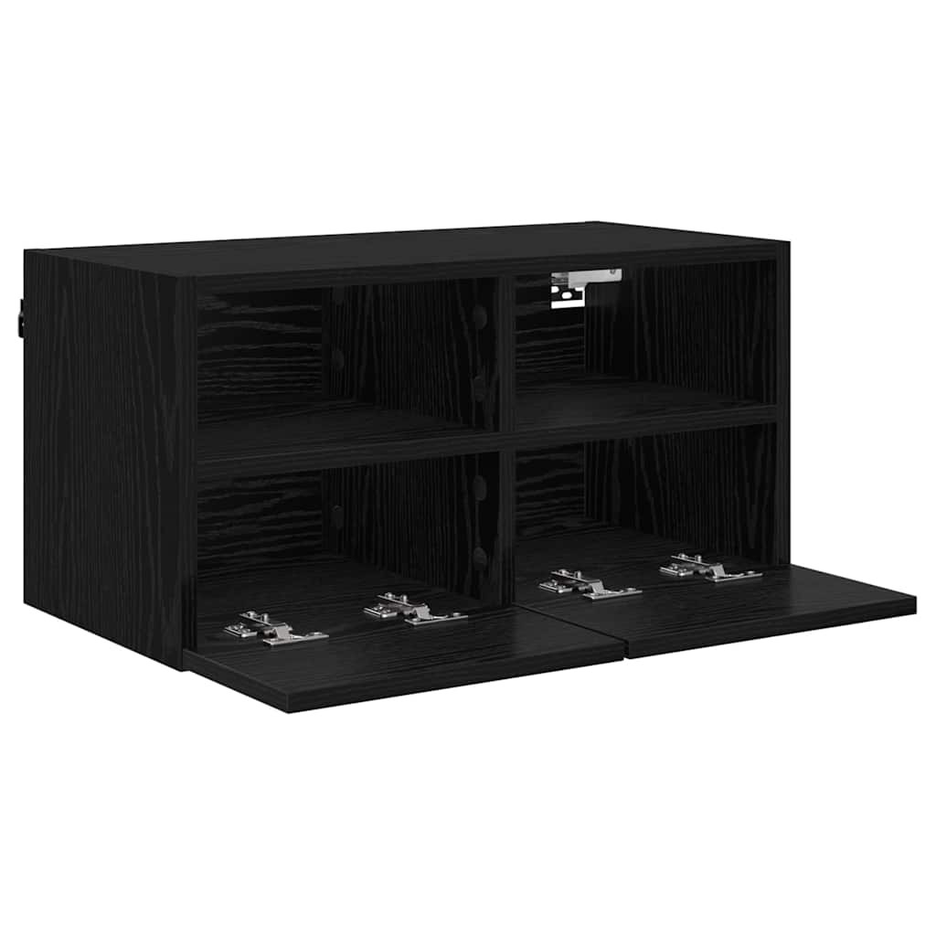 TV Fali Szekrény Fekete tölgy 60 x 30 x 30 cm Faanyag