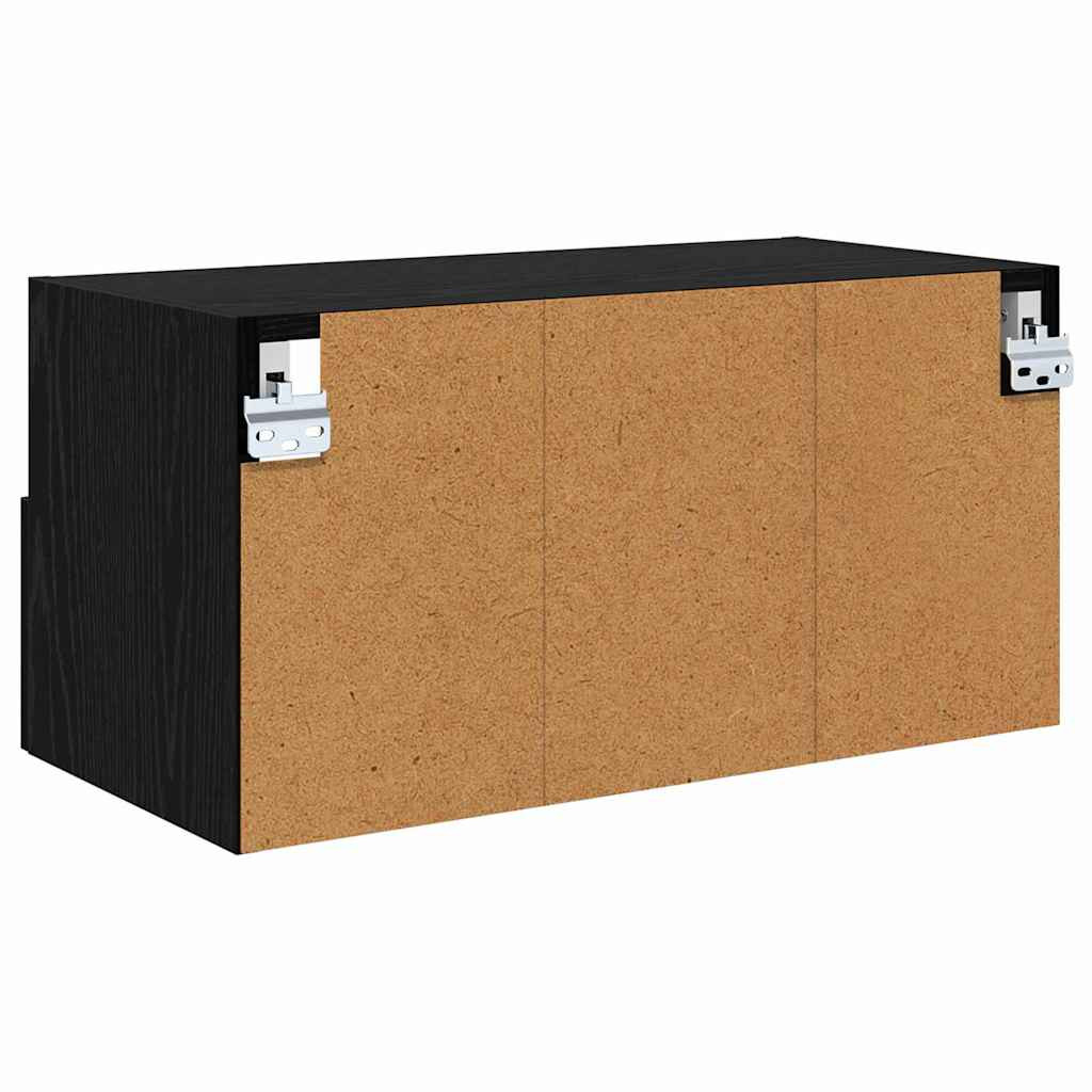 TV Fali Szekrény Fekete tölgy 60 x 30 x 30 cm Faanyag