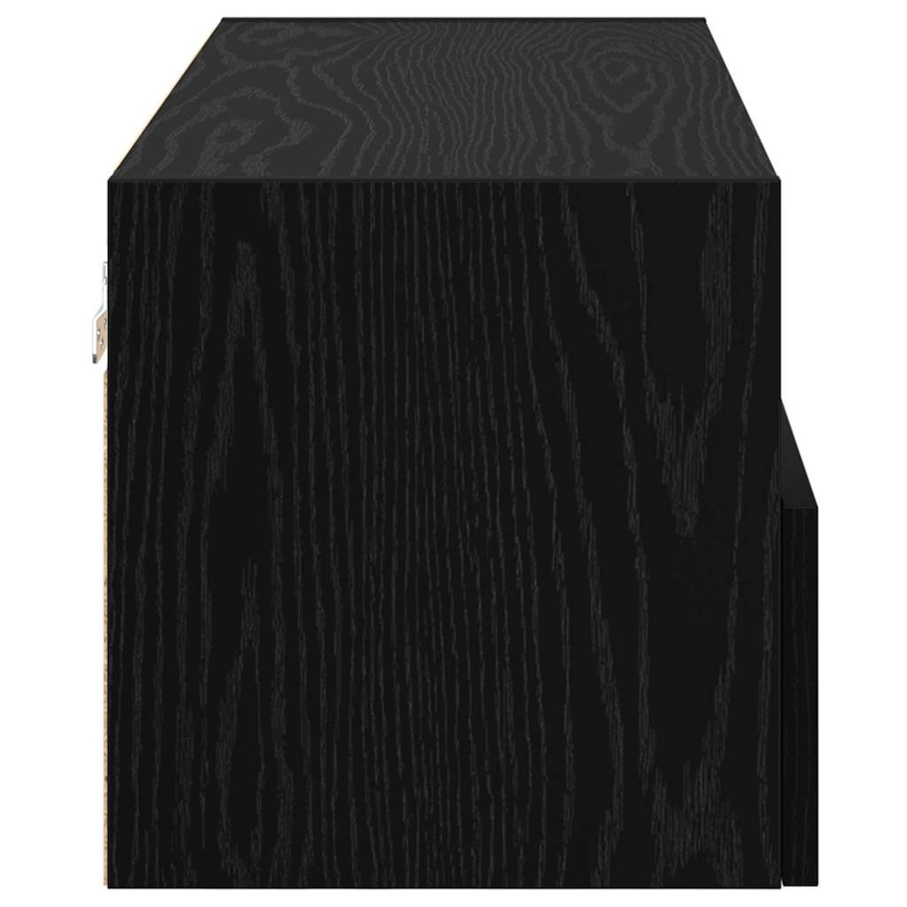 TV Fali Szekrény Fekete tölgy 80 x 30 x 30 cm Faanyag