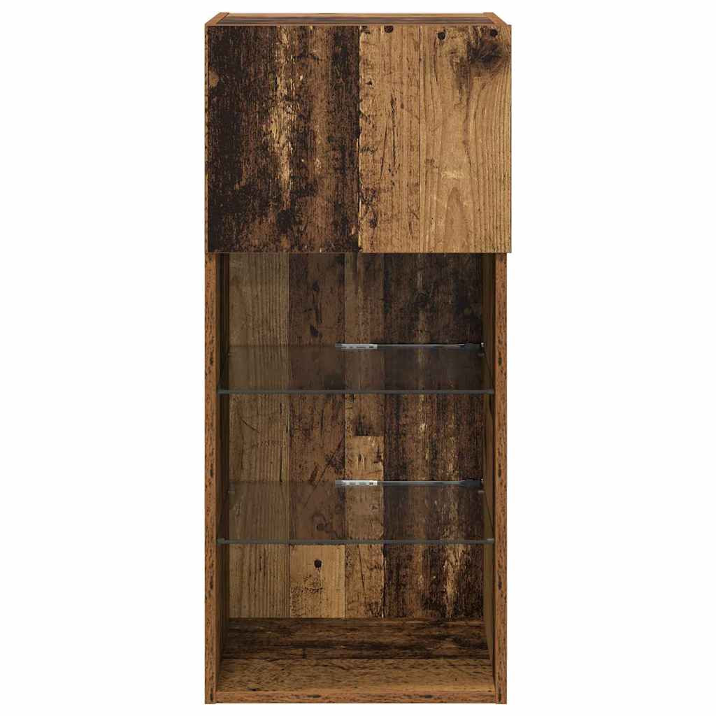 Fali TV szekrények 2 pcs Öreg fa 40,5 x 30 x 90 cm Faanyag