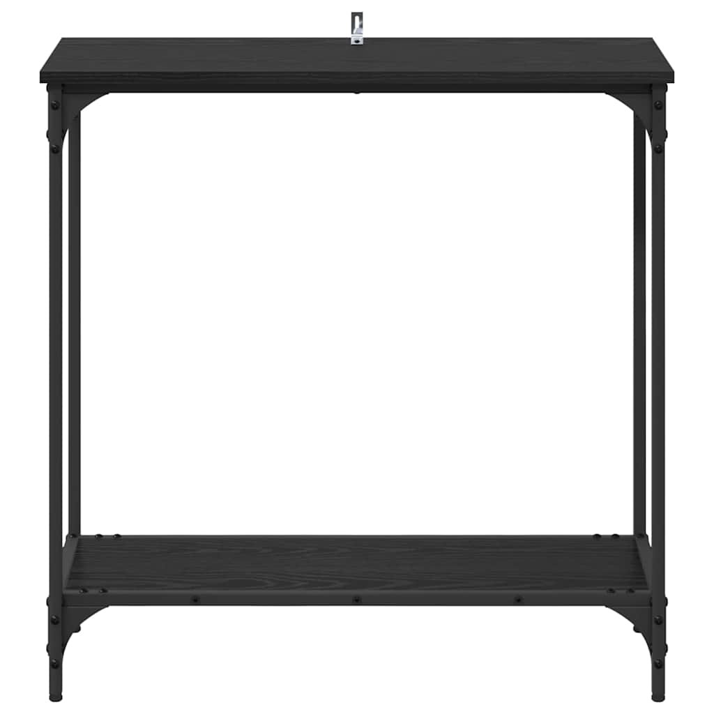 Konzolasztal polcokkal Musta tammi 75 x 30.5 x 75 cm Faanyag