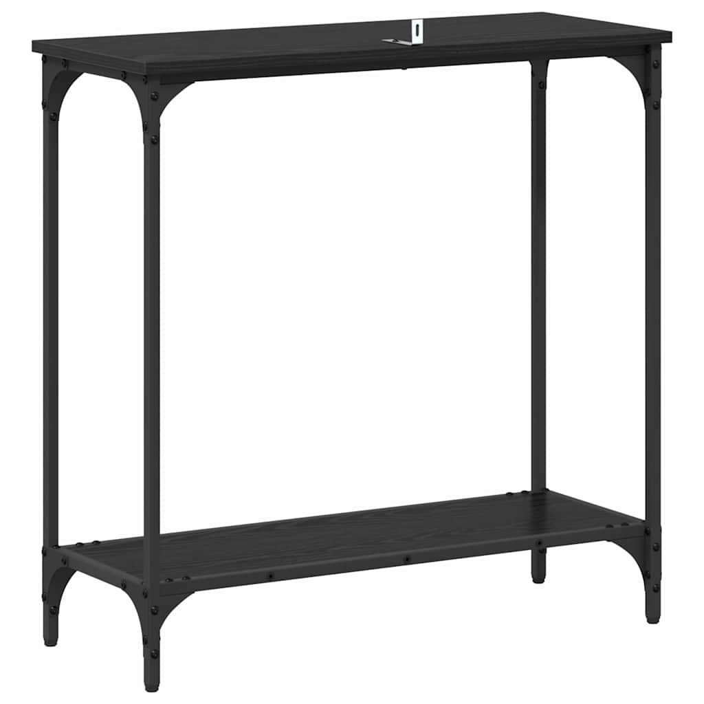 Konzolasztal polcokkal Musta tammi 75 x 30.5 x 75 cm Faanyag