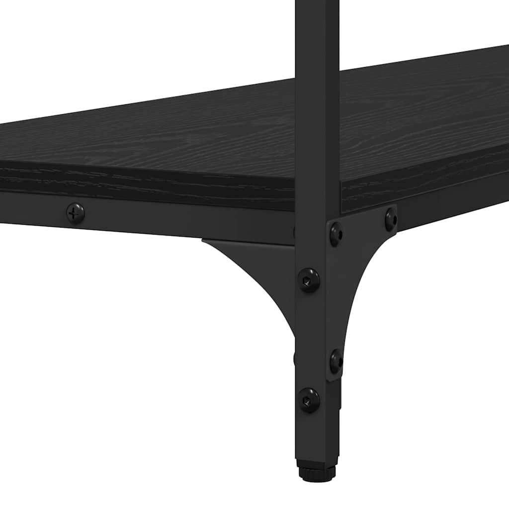 Konzolasztal polcokkal Musta tammi 100 x 29 x 75 cm Faanyag