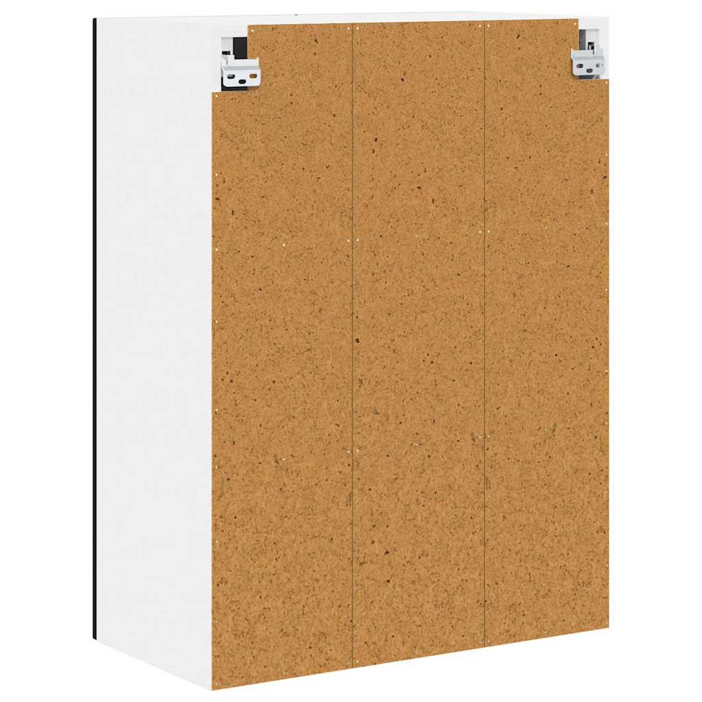 Fali konyhaszekrény polcokkal Fekete 60 x 31 x 80 cm Faanyag