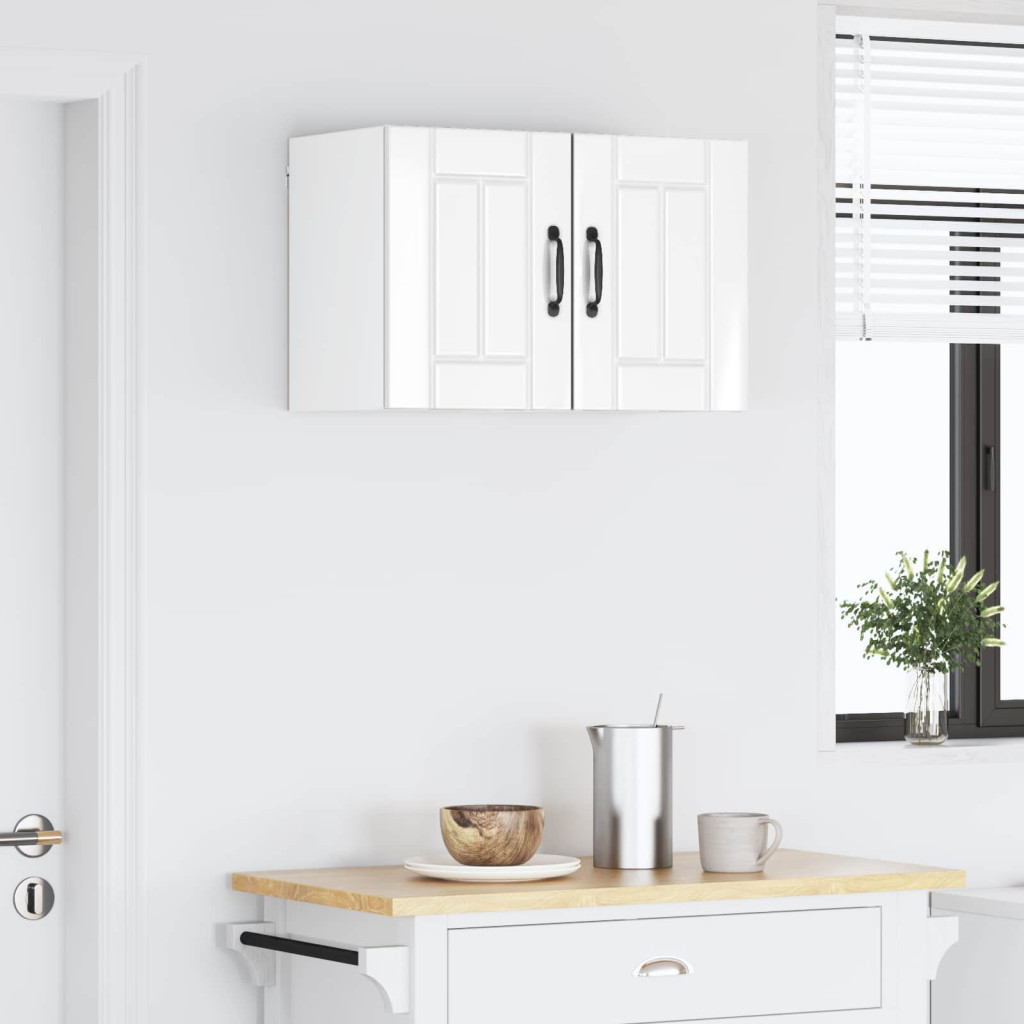 Konyhaszekrény 2 pcs Magas Fényű Fehér 30 x 31 x 40 cm Faanyag