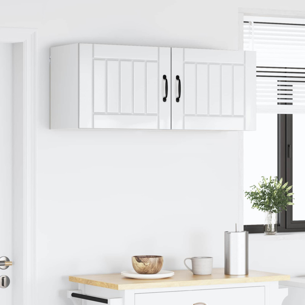 Konyhaszekrény 2 pcs Magas Fényű Fehér 50 x 31 x 40 cm Faanyag