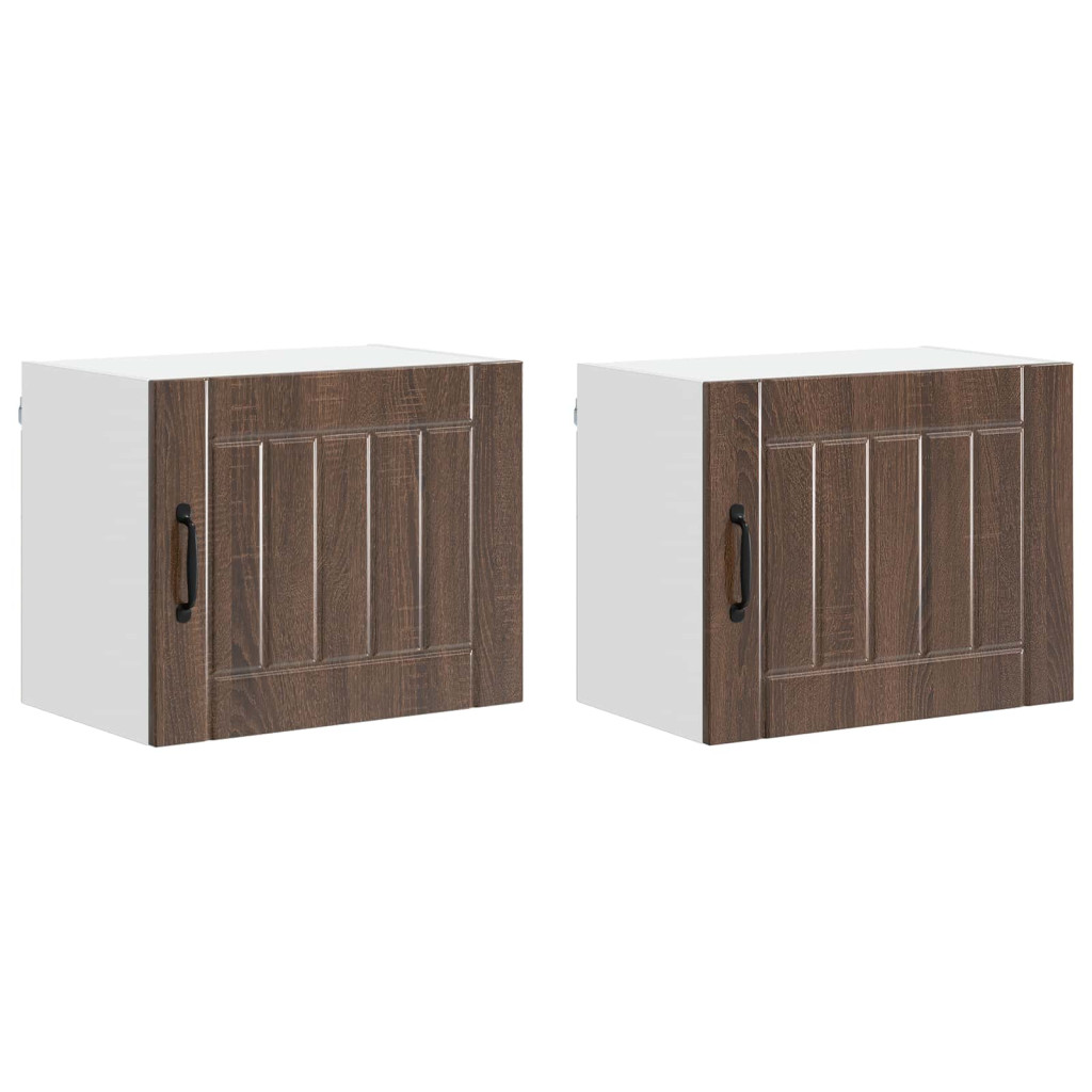 Konyhaszekrény 2 pcs Barna Tölgy 50 x 31 x 40 cm Faanyag