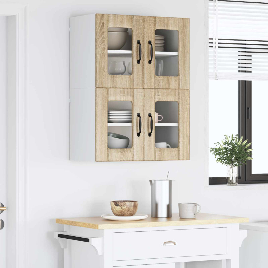 Konyhaszekrény 2 pcs Sonoma tölgy 60 x 31 x 40 cm Faanyag