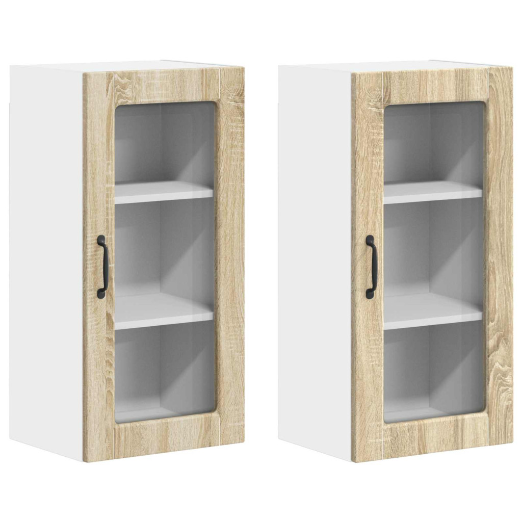 Konyhaszekrény 2 pcs Sonoma tölgy 40 x 31 x 80 cm Faanyag