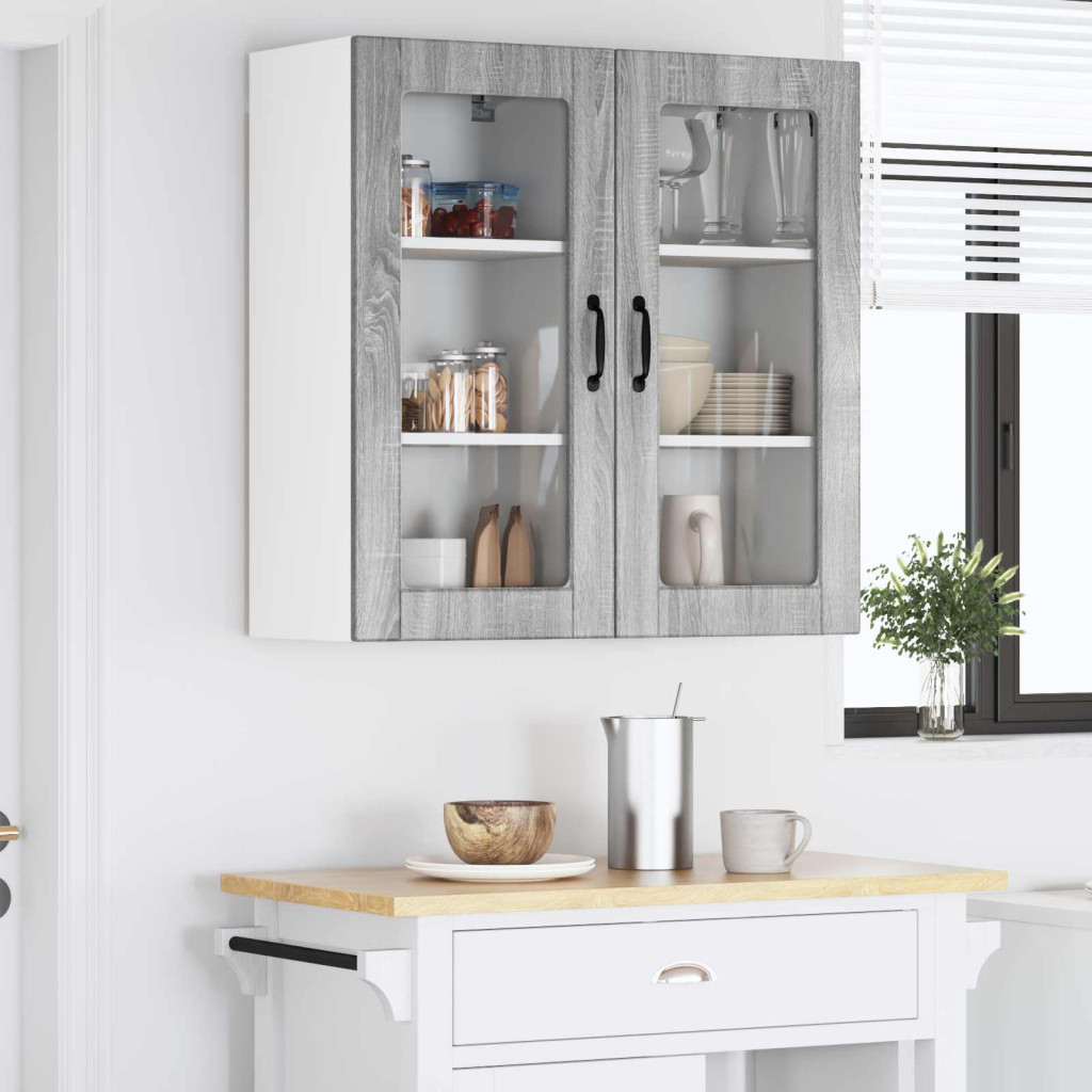 Konyhaszekrény 2 pcs Szürke Sonoma 40 x 31 x 80 cm Faanyag