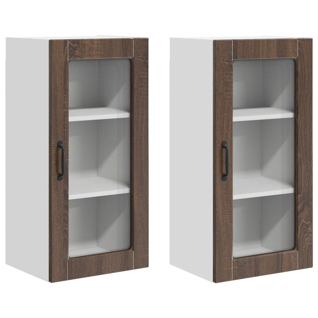 Konyhaszekrény 2 pcs Barna Tölgy 40 x 31 x 80 cm Faanyag
