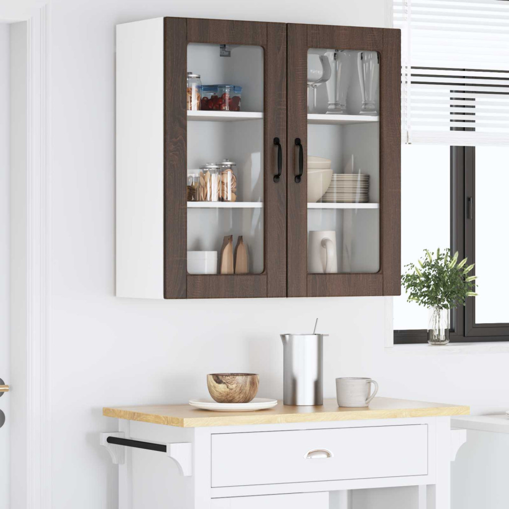 Konyhaszekrény 2 pcs Barna Tölgy 40 x 31 x 80 cm Faanyag