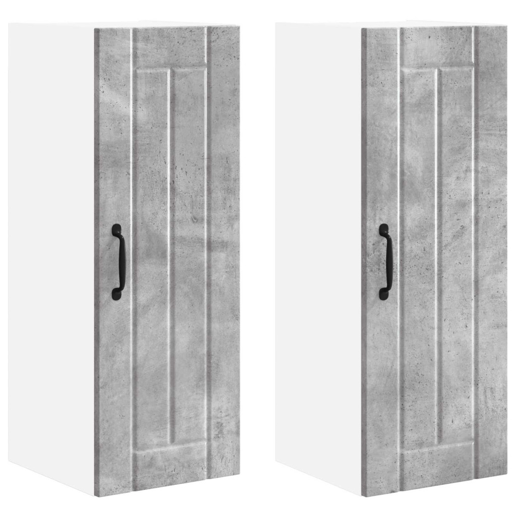 Konyhaszekrény 2 pcs Beton Szürke 30 x 31 x 80 cm Faanyag