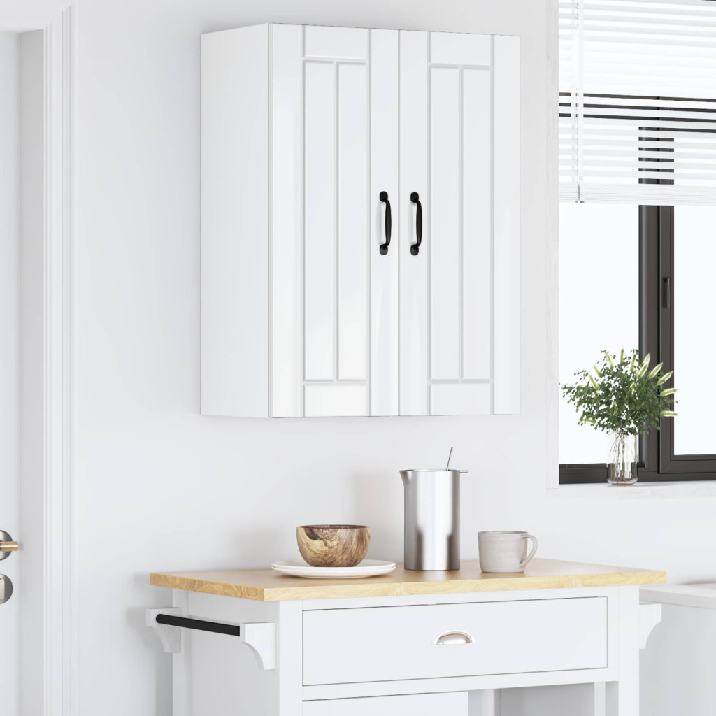 Konyhaszekrény 2 pcs Magas Fényű Fehér 30 x 31 x 80 cm Faanyag