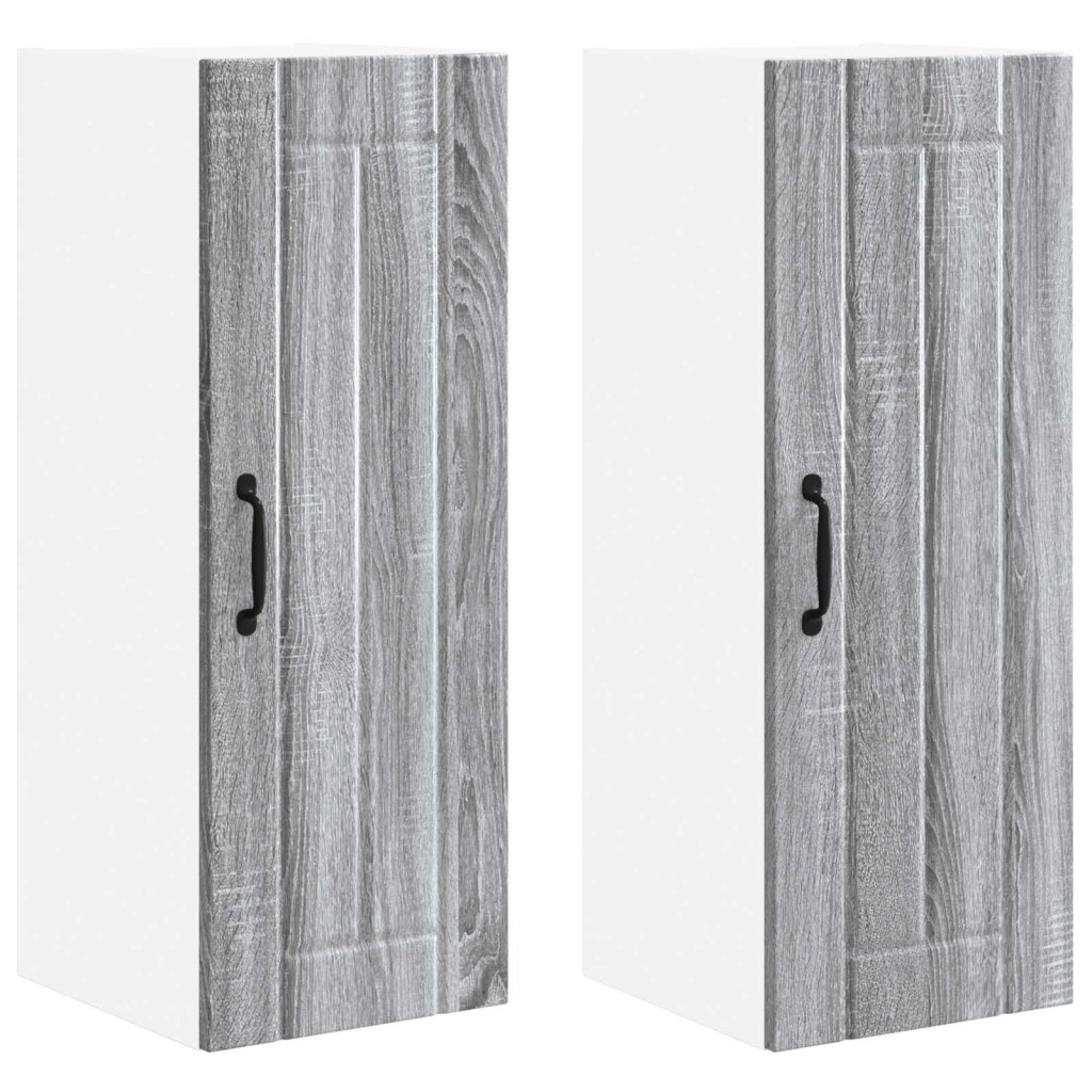 Konyhaszekrény 2 pcs Szürke Sonoma 30 x 31 x 80 cm Faanyag