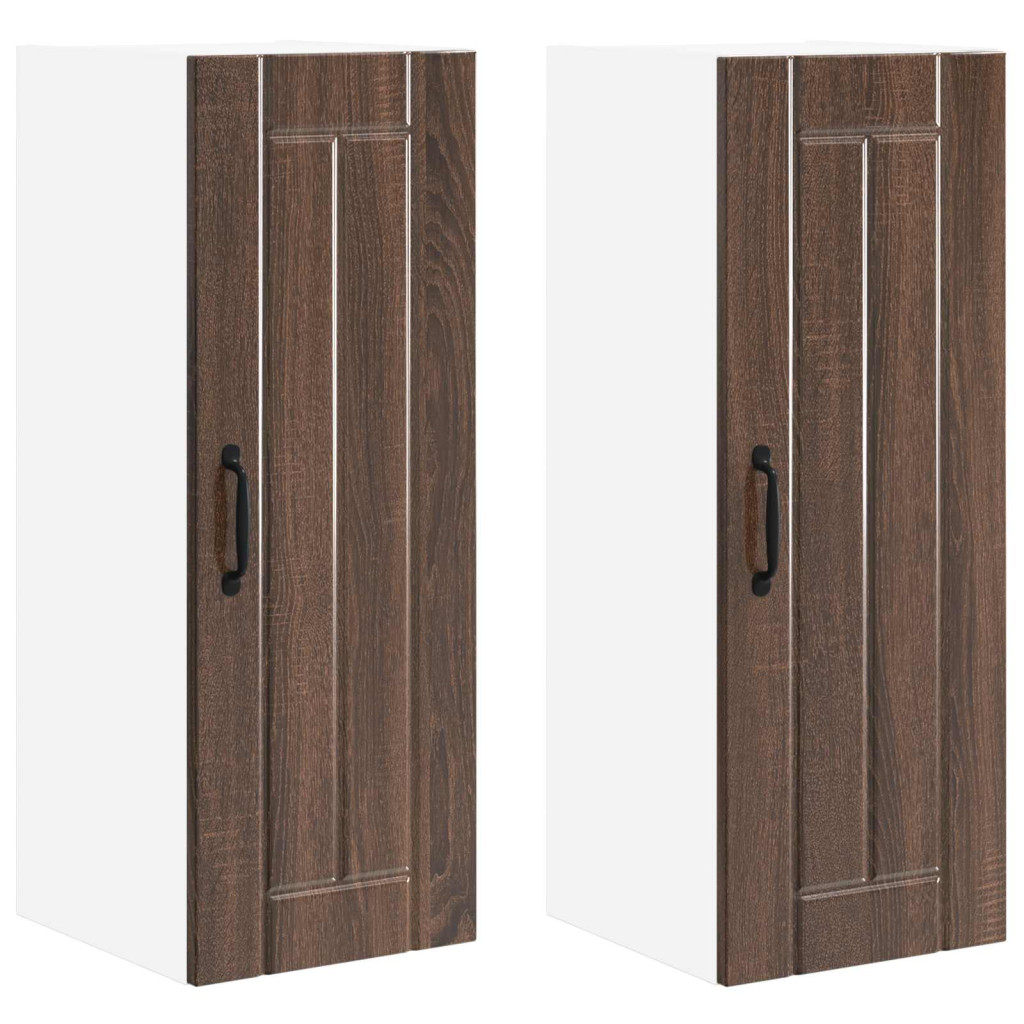 Konyhaszekrény 2 pcs Barna Tölgy 30 x 31 x 80 cm Faanyag