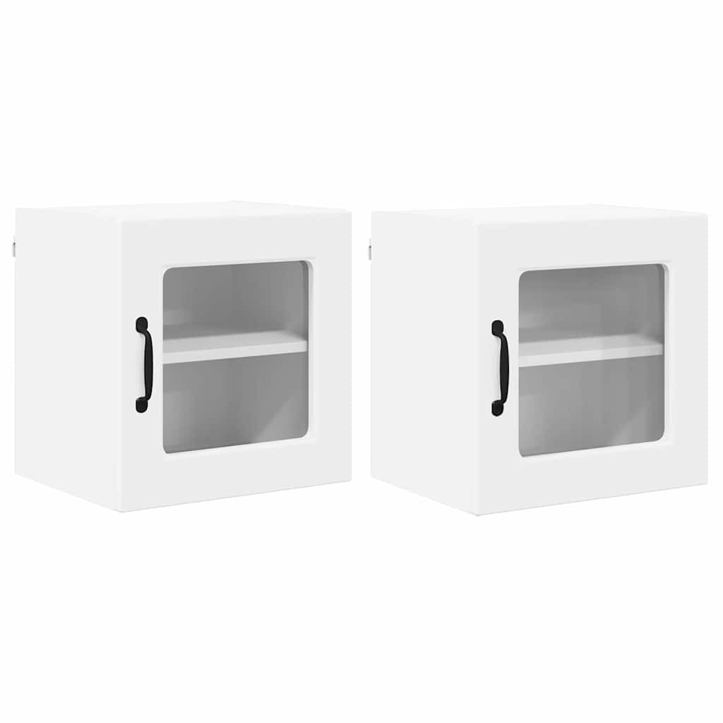 Konyhaszekrény polcokkal 2 pcs Fehér 40 x 31 x 40 cm Faanyag