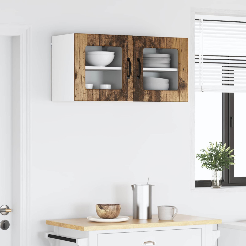 Konyhaszekrény polcokkal 2 pcs Öreg fa 40 x 31 x 40 cm Faanyag