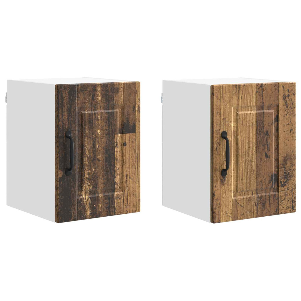 Konyhaszekrény polcokkal 2 pcs Öreg fa 30 x 31 x 40 cm Faanyag