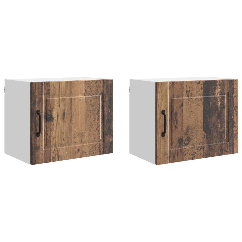 Konyhaszekrény polcokkal 2 pcs Öreg fa 50 x 31 x 40 cm Faanyag