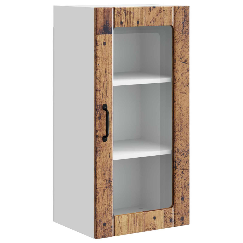 Konyhaszekrény polcokkal 2 pcs Öreg fa 40 x 31 x 80 cm Faanyag