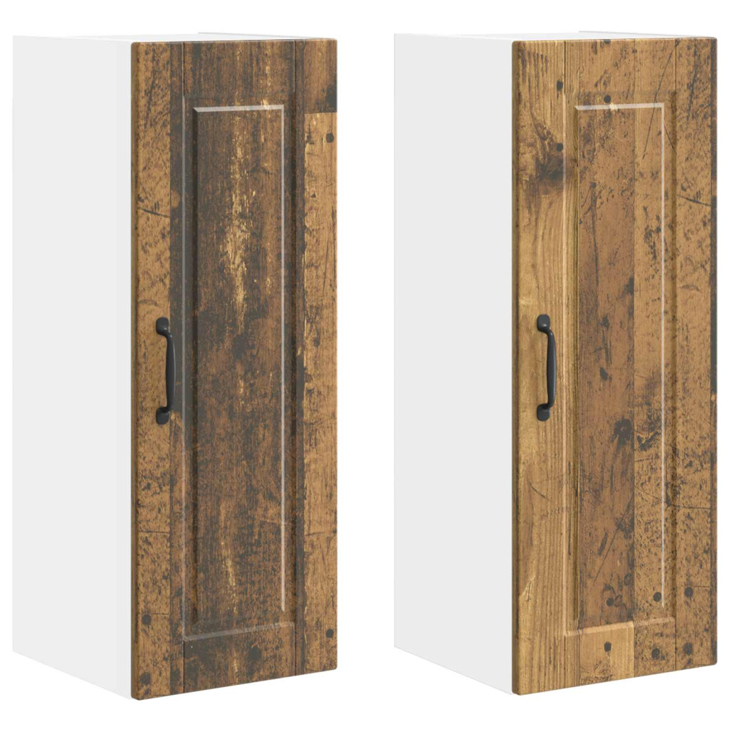 Konyhaszekrény polcokkal 2 pcs Öreg fa 30 x 31 x 80 cm Faanyag