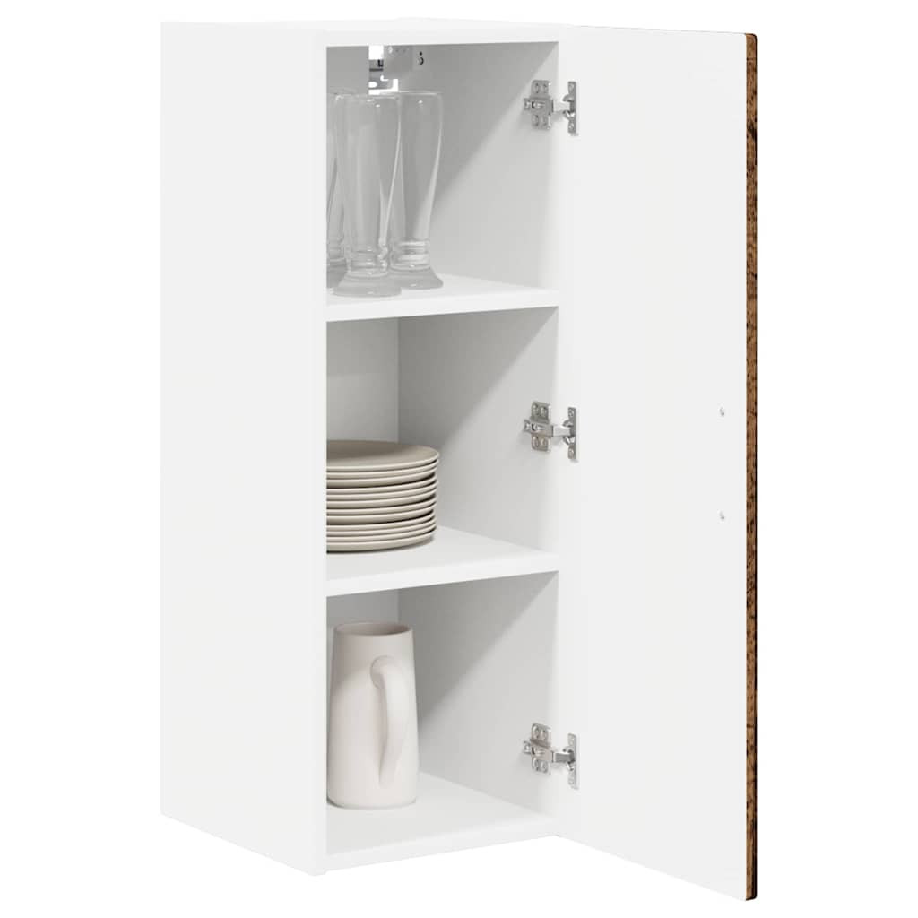 Konyhaszekrény polcokkal 2 pcs Öreg fa 30 x 31 x 80 cm Faanyag