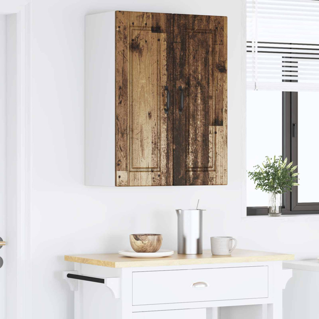 Konyhaszekrény polcokkal 2 pcs Öreg fa 30 x 31 x 80 cm Faanyag
