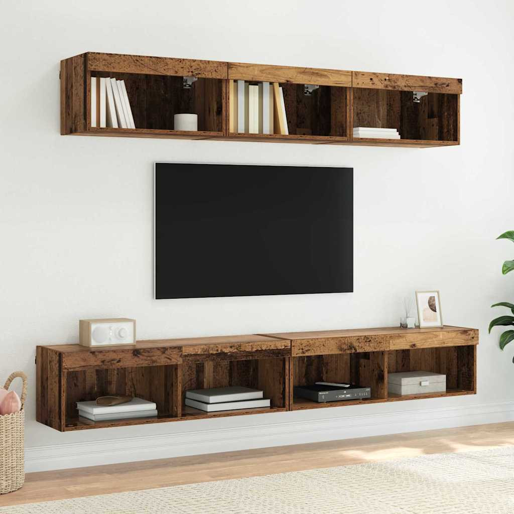 TV szekrény garnitúra Öreg fa 100 x 30 x 30 cm Faanyag