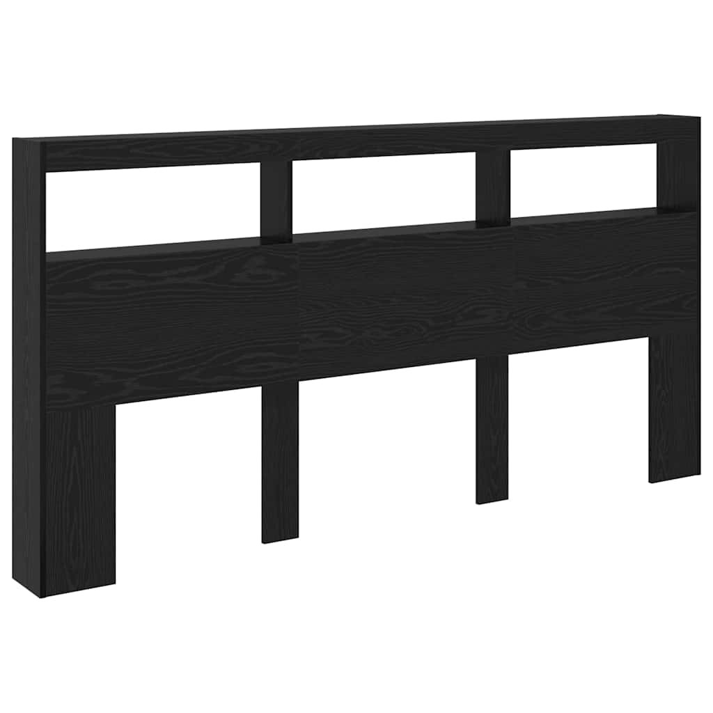 Fejtámla polcokkal Fekete tölgy 200 x 17 x 102 cm Faanyag