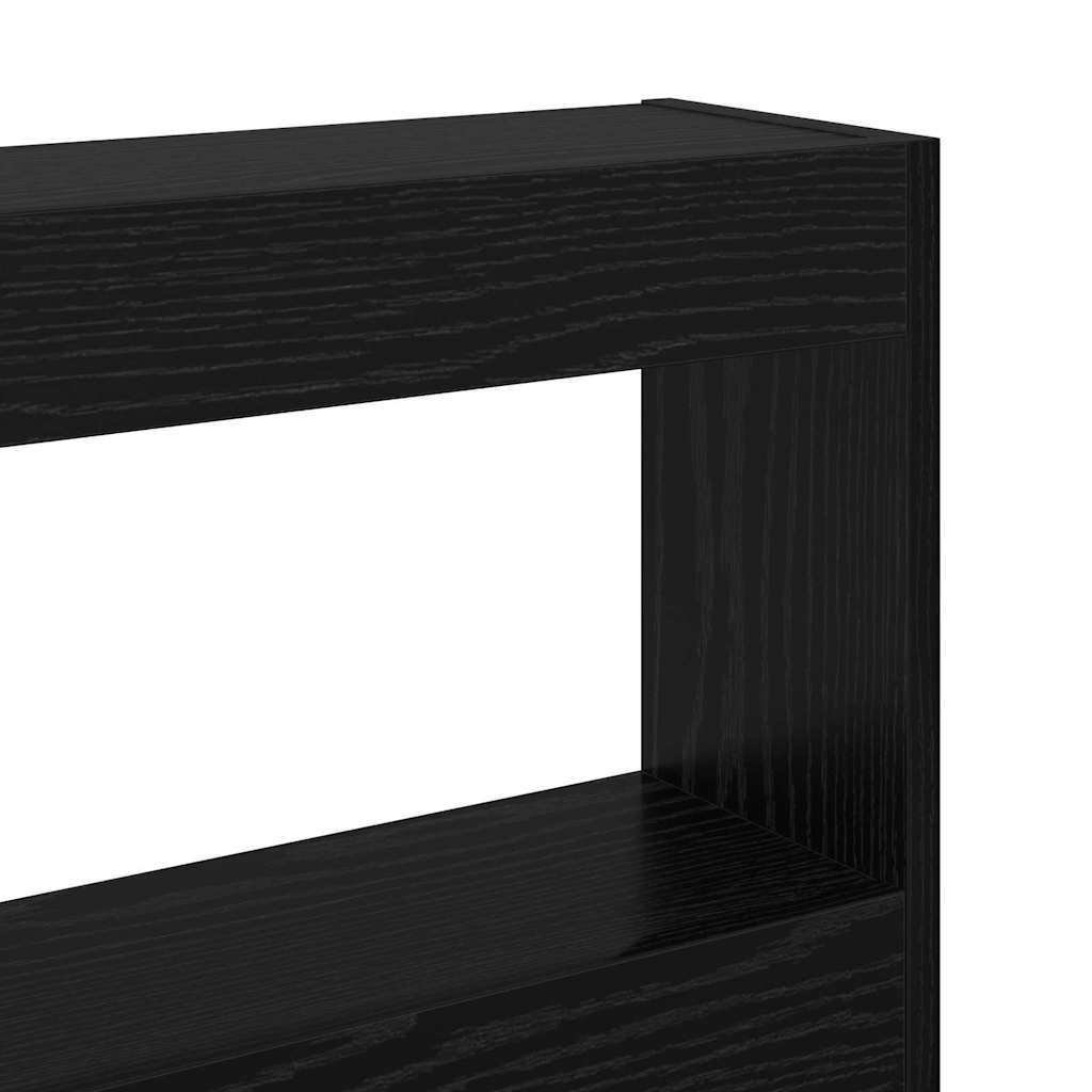 Fejtámla polcokkal Fekete tölgy 200 x 17 x 102 cm Faanyag